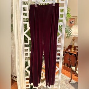 90s Vintage CC Hughes Velvet burgundy/wine red elastic waist pants